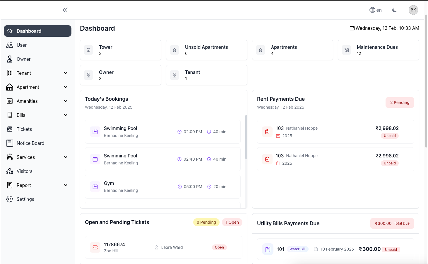 Habitta dashboard preview